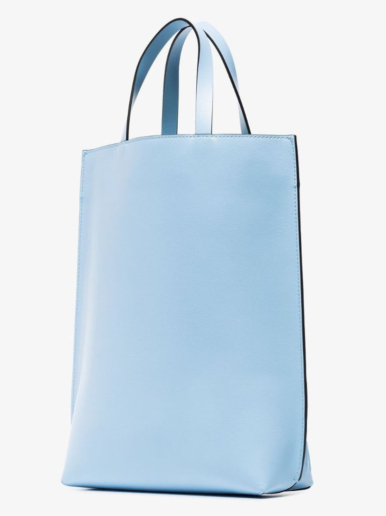 Blue Recycled Leather Tote Bag