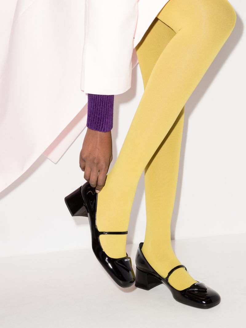 Black 45 Mary Jane Leather Pumps