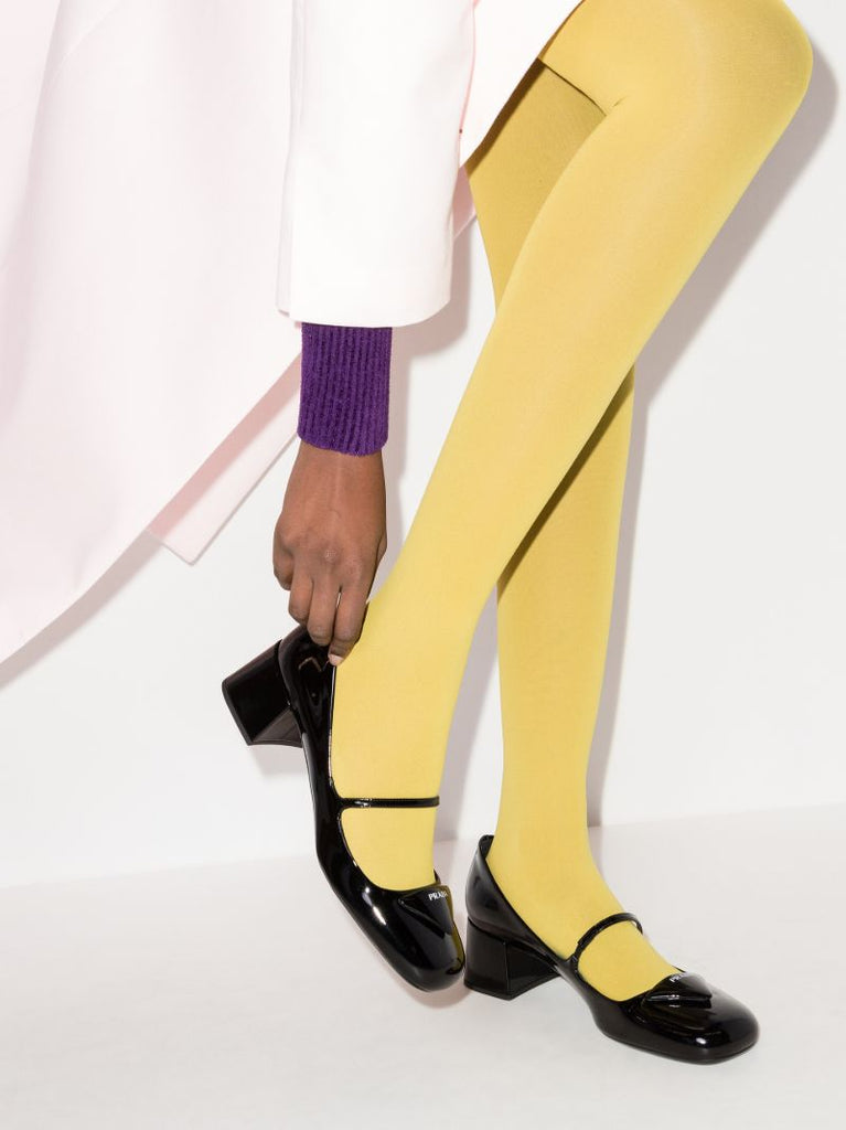Black 45 Mary Jane Leather Pumps