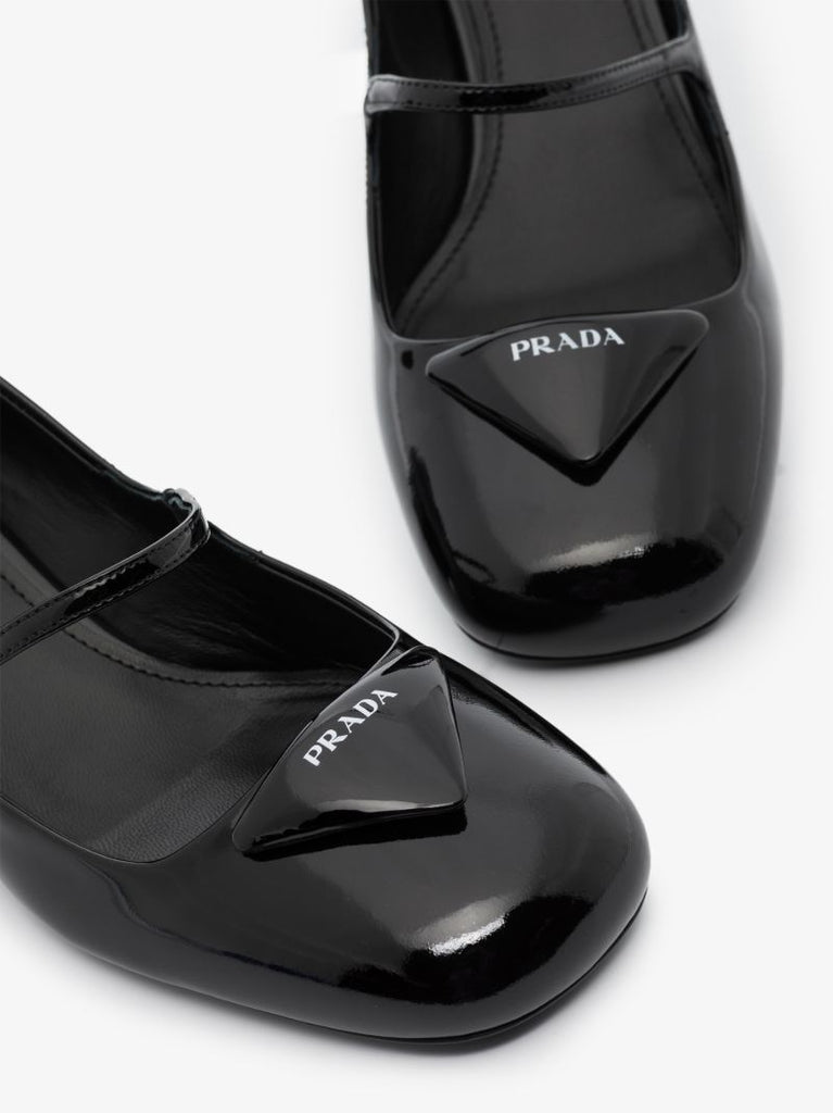 Black 45 Mary Jane Leather Pumps