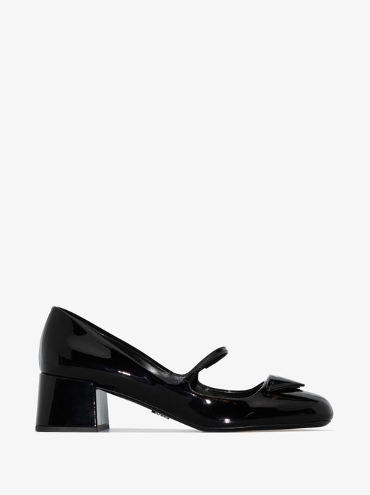 Black 45 Mary Jane Leather Pumps