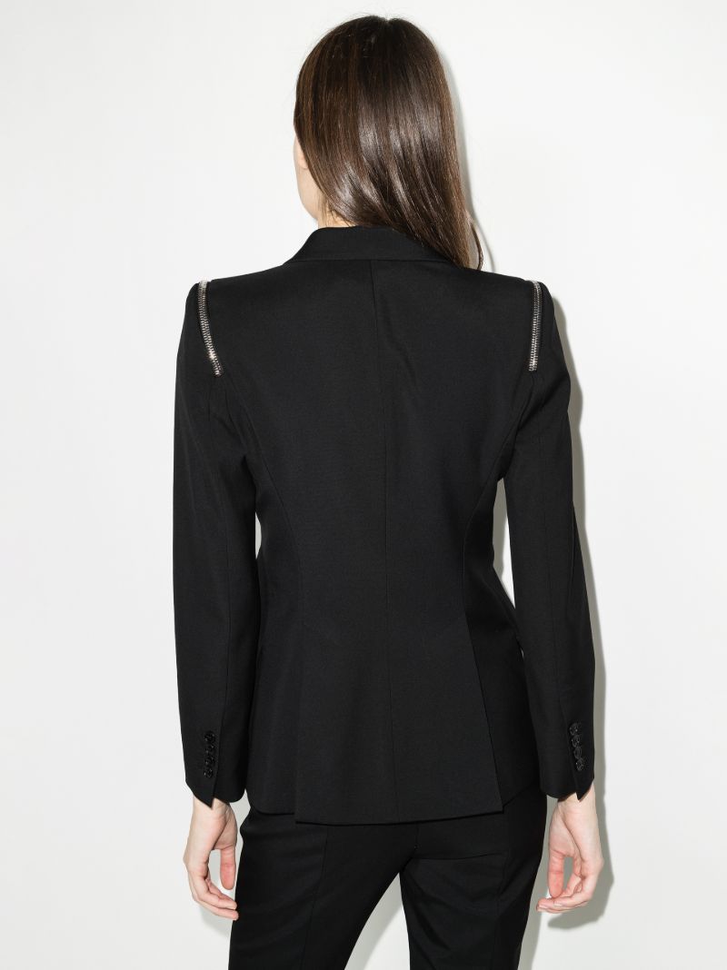 Zip Detail Wool Blazer