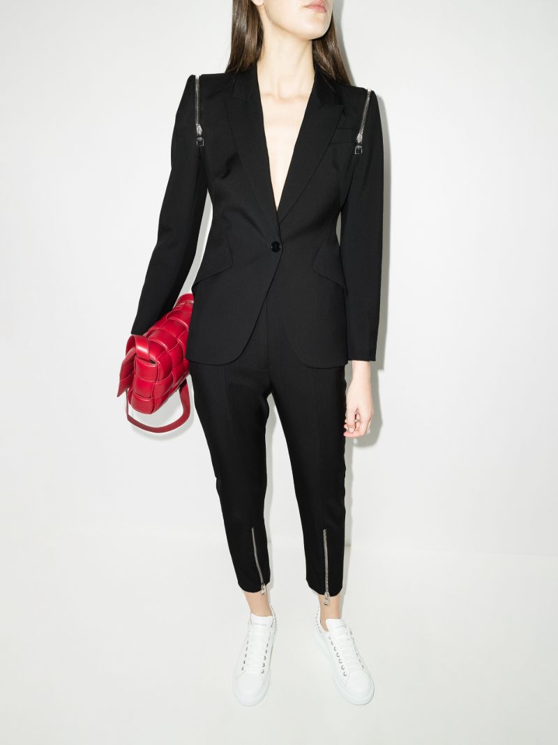 Zip Detail Wool Blazer