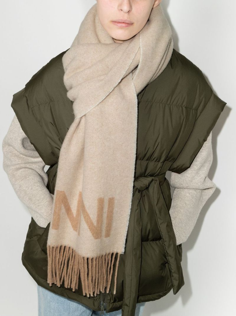 Neutral Logo Recycled Wool Scarf