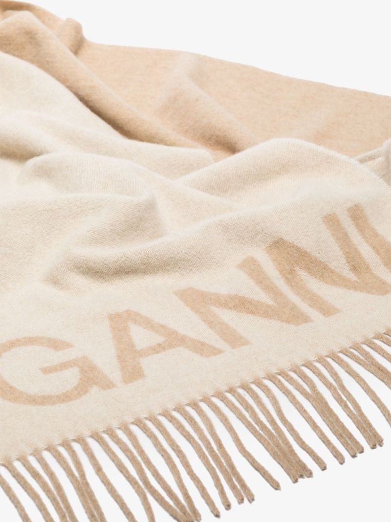 Neutral Logo Recycled Wool Scarf