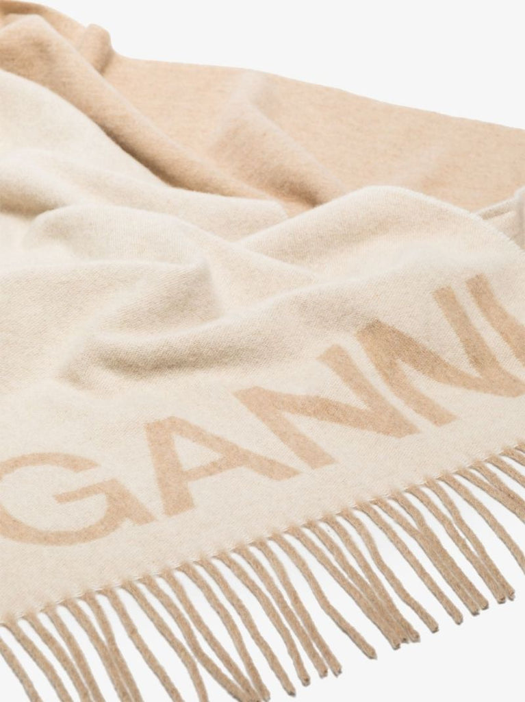 Neutral Logo Recycled Wool Scarf