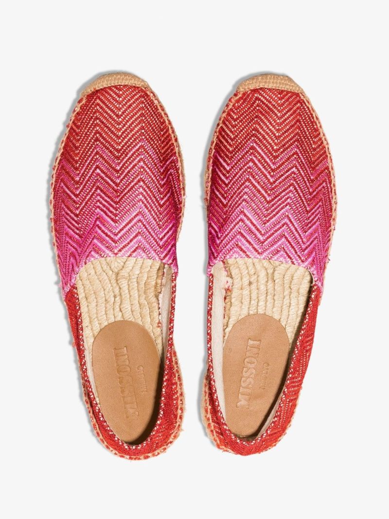 Pink Zigzag Canvas Espadrilles