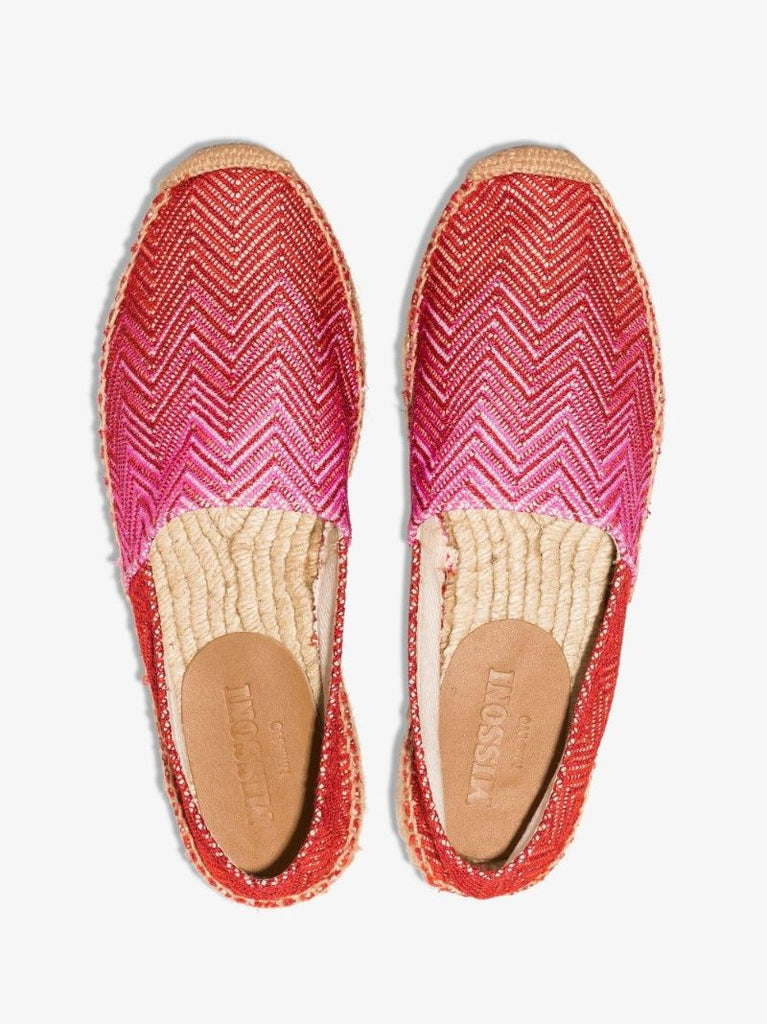 Pink Zigzag Canvas Espadrilles