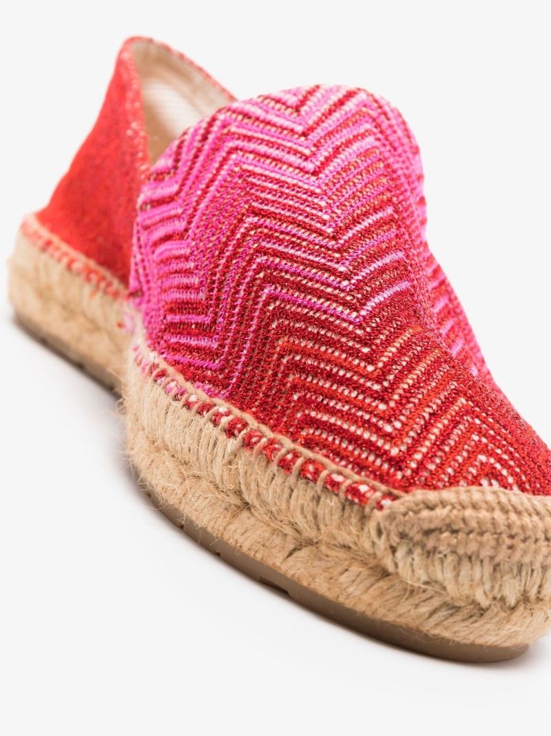 Pink Zigzag Canvas Espadrilles