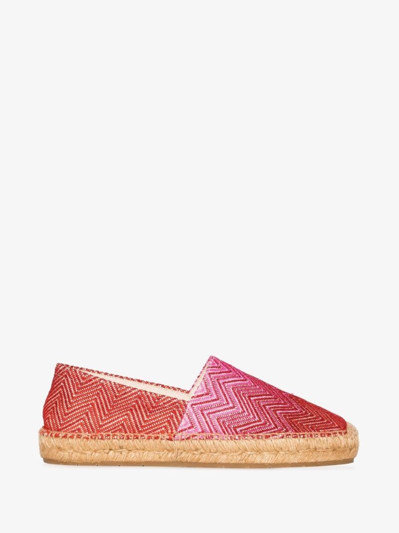 Pink Zigzag Canvas Espadrilles