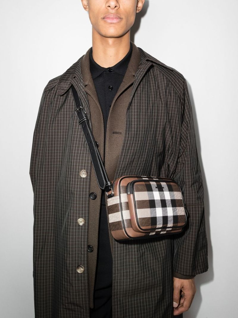 Brown Paddy Check Cross Body Bag