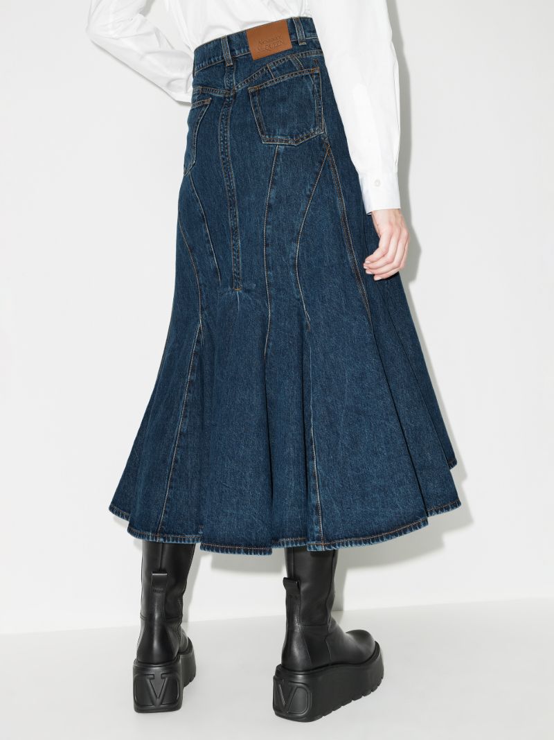 Panelled Denim Midi Skirt