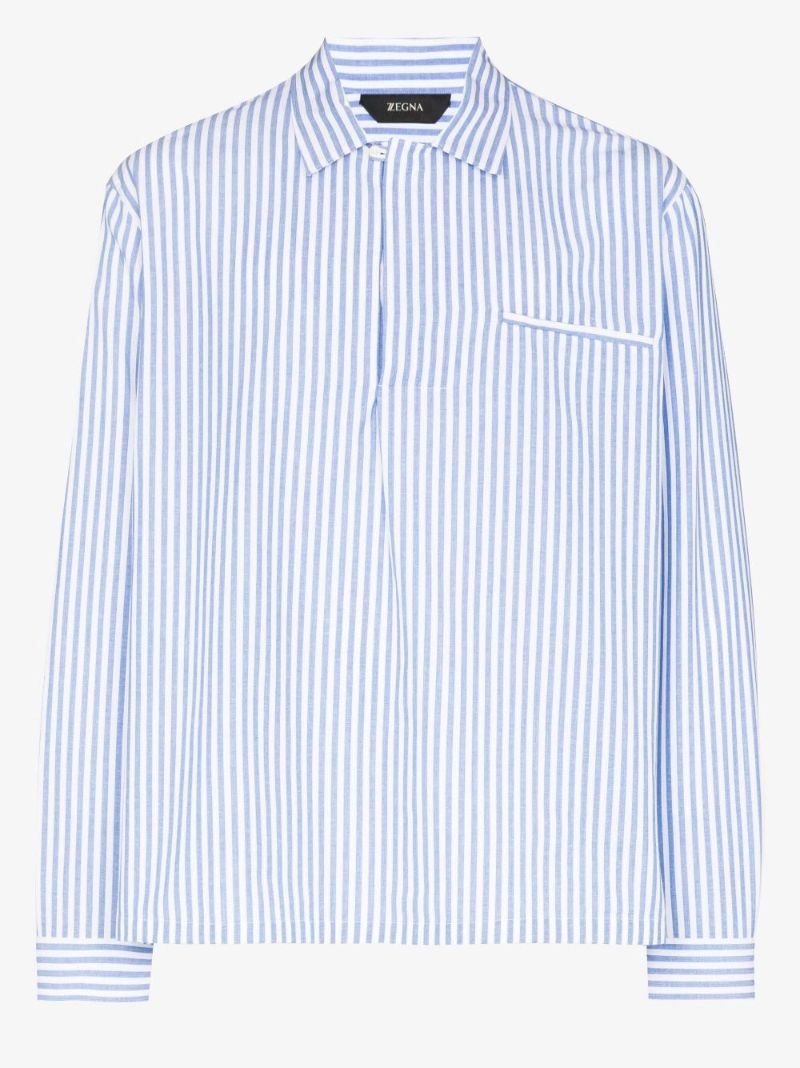 Pinstripe Long Sleeve Cotton Shirt