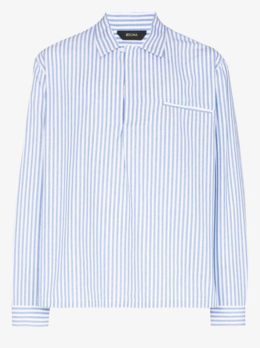Pinstripe Long Sleeve Cotton Shirt