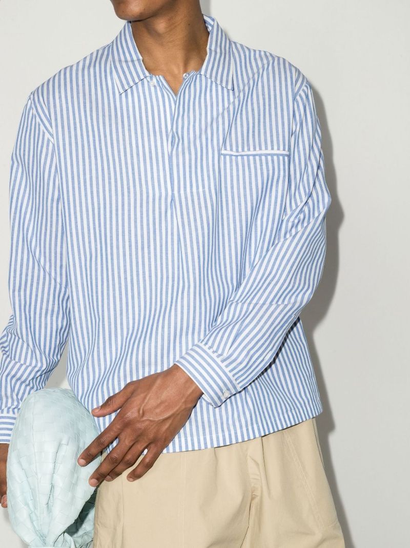 Pinstripe Long Sleeve Cotton Shirt