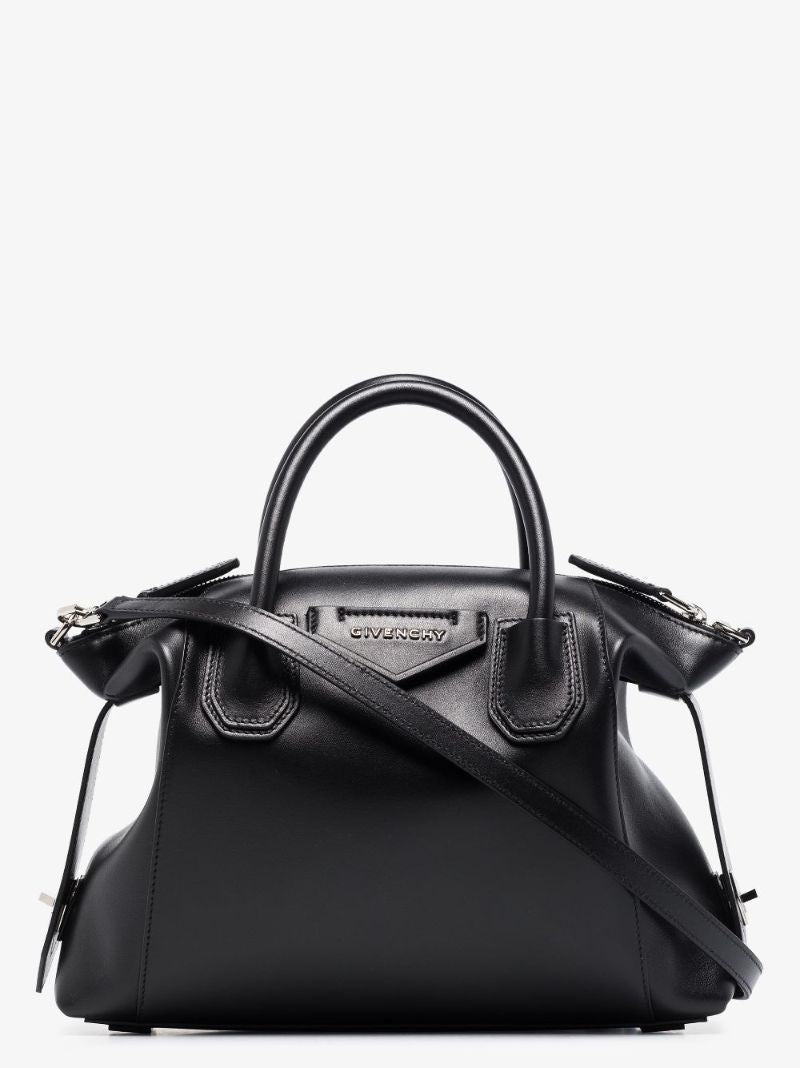 Black Antigona Soft Small Leather Tote Bag