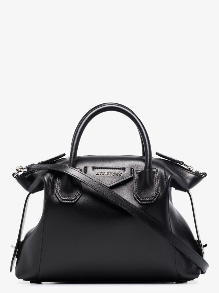 Black Antigona Soft Small Leather Tote Bag
