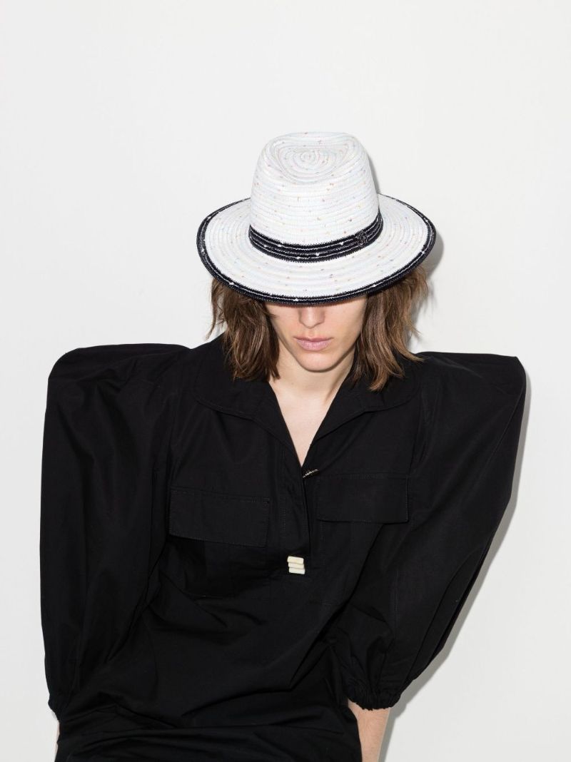 White Andre Woven Fedora Hat