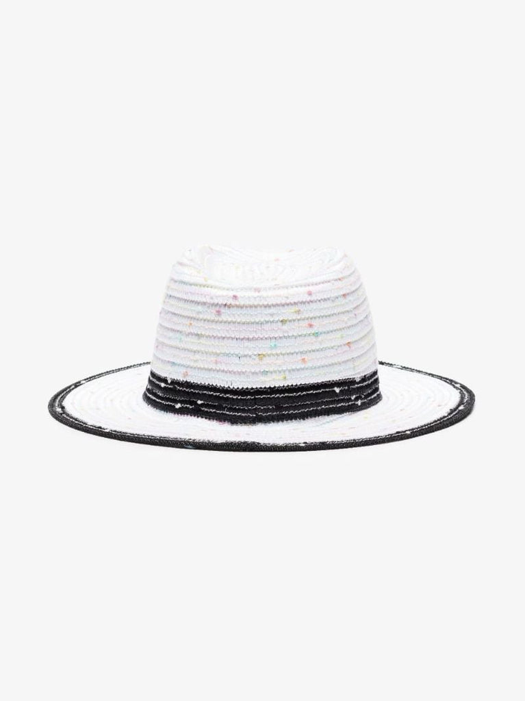 White Andre Woven Fedora Hat