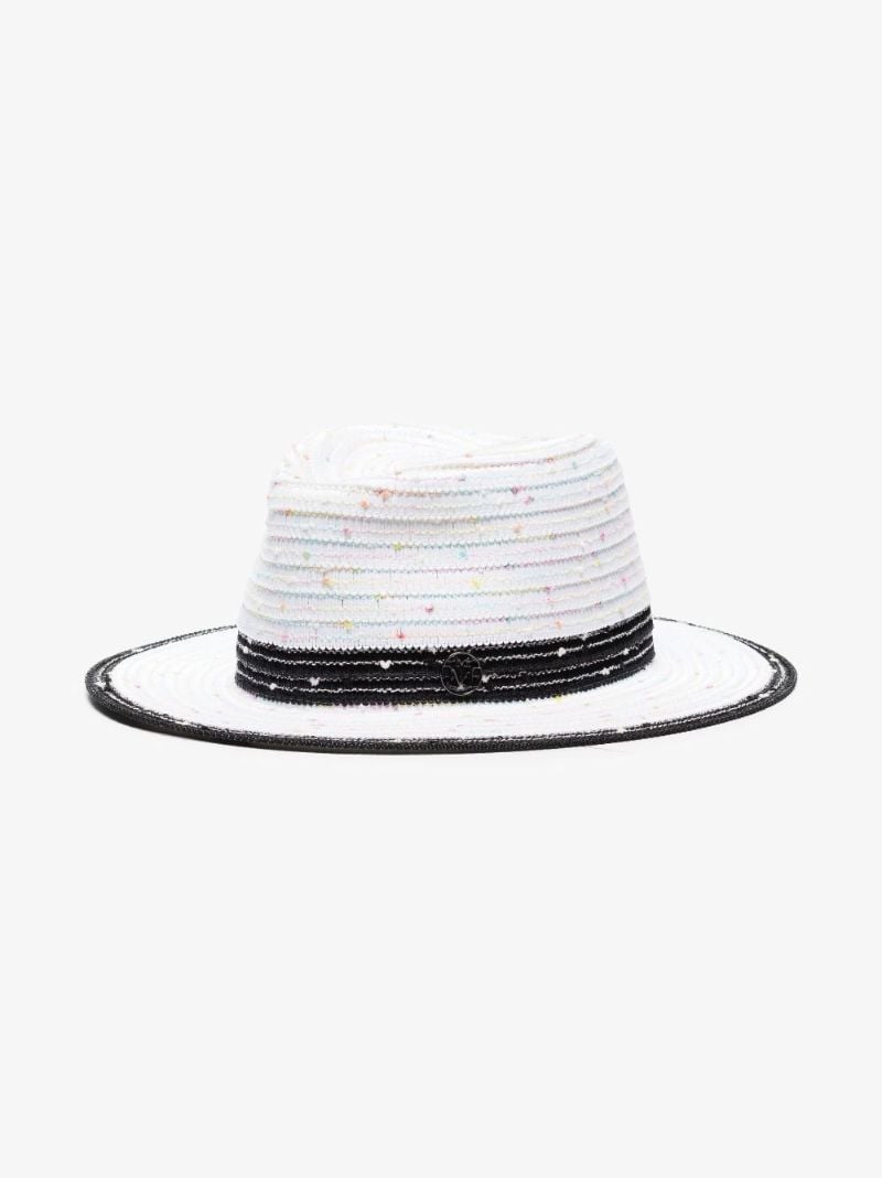 White Andre Woven Fedora Hat