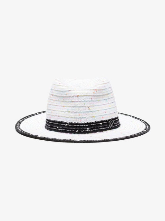 White Andre Woven Fedora Hat