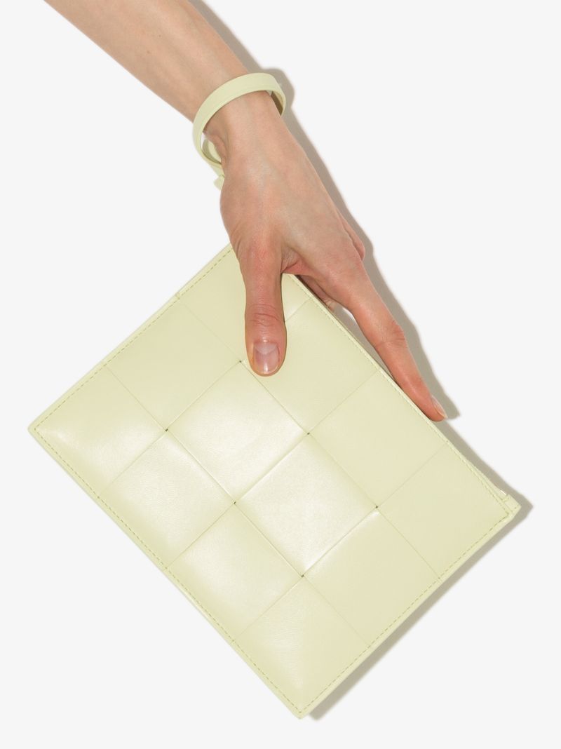 Yellow Bill Pouch Medium Leather Clutch Bag