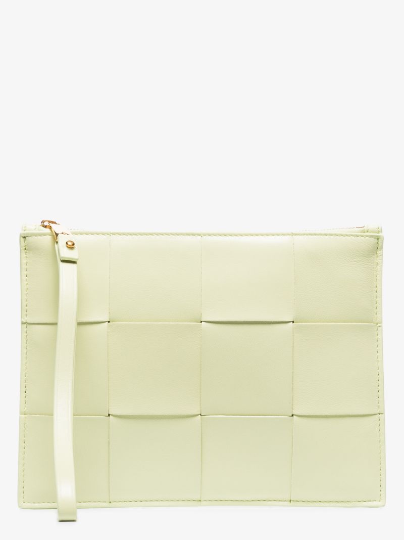 Yellow Bill Pouch Medium Leather Clutch Bag