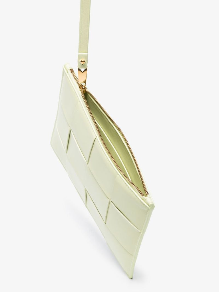 Yellow Bill Pouch Medium Leather Clutch Bag
