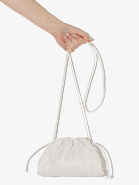 White the Mini Pouch Leather Clutch Bag