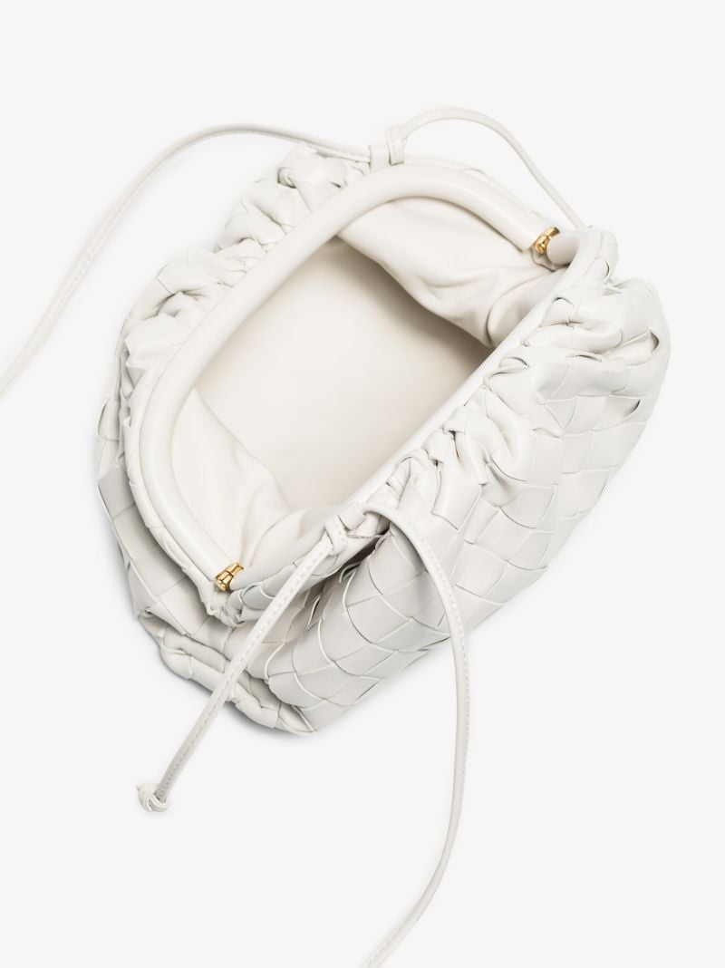 White the Mini Pouch Leather Clutch Bag