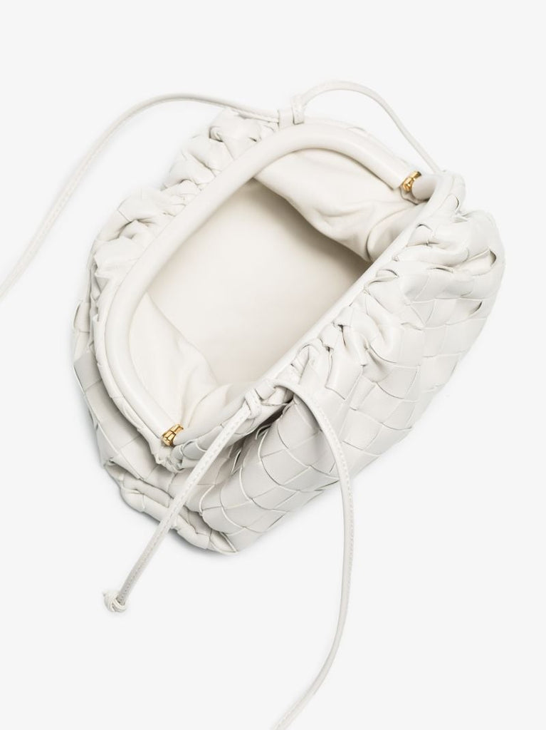 White the Mini Pouch Leather Clutch Bag