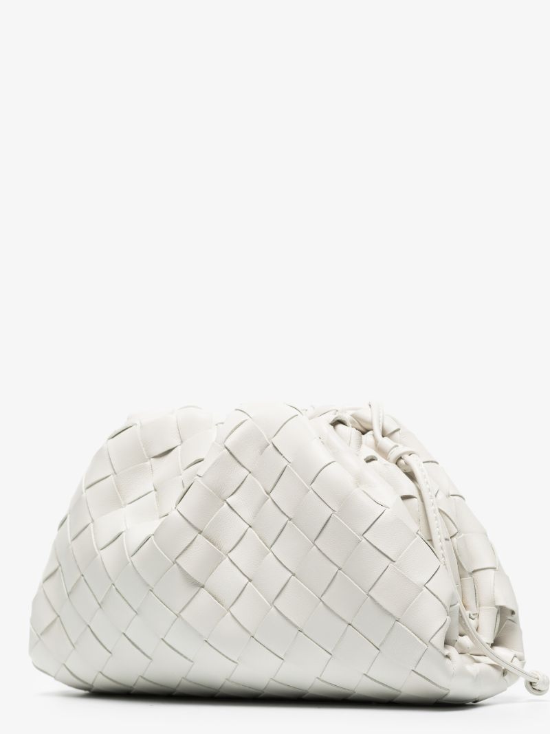 White the Mini Pouch Leather Clutch Bag