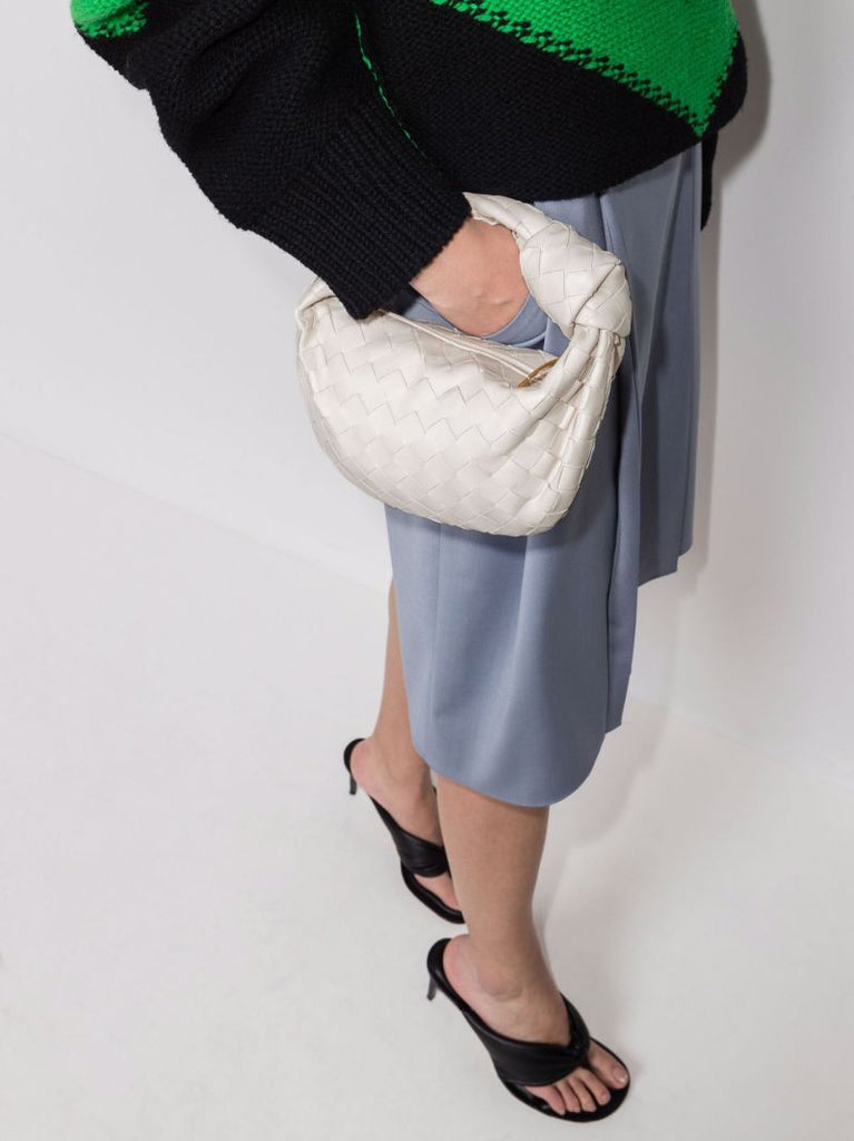 White the Mini Jodie Leather Clutch Bag