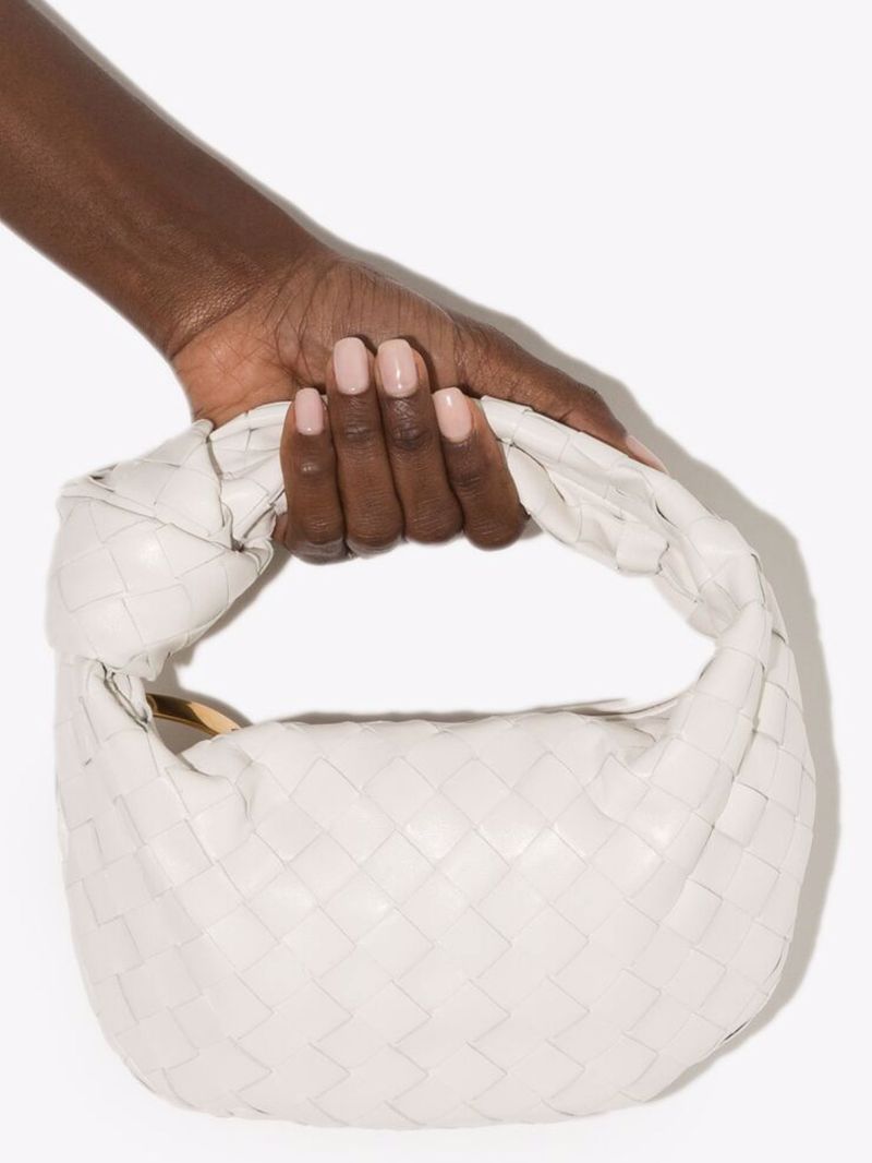 White the Mini Jodie Leather Clutch Bag