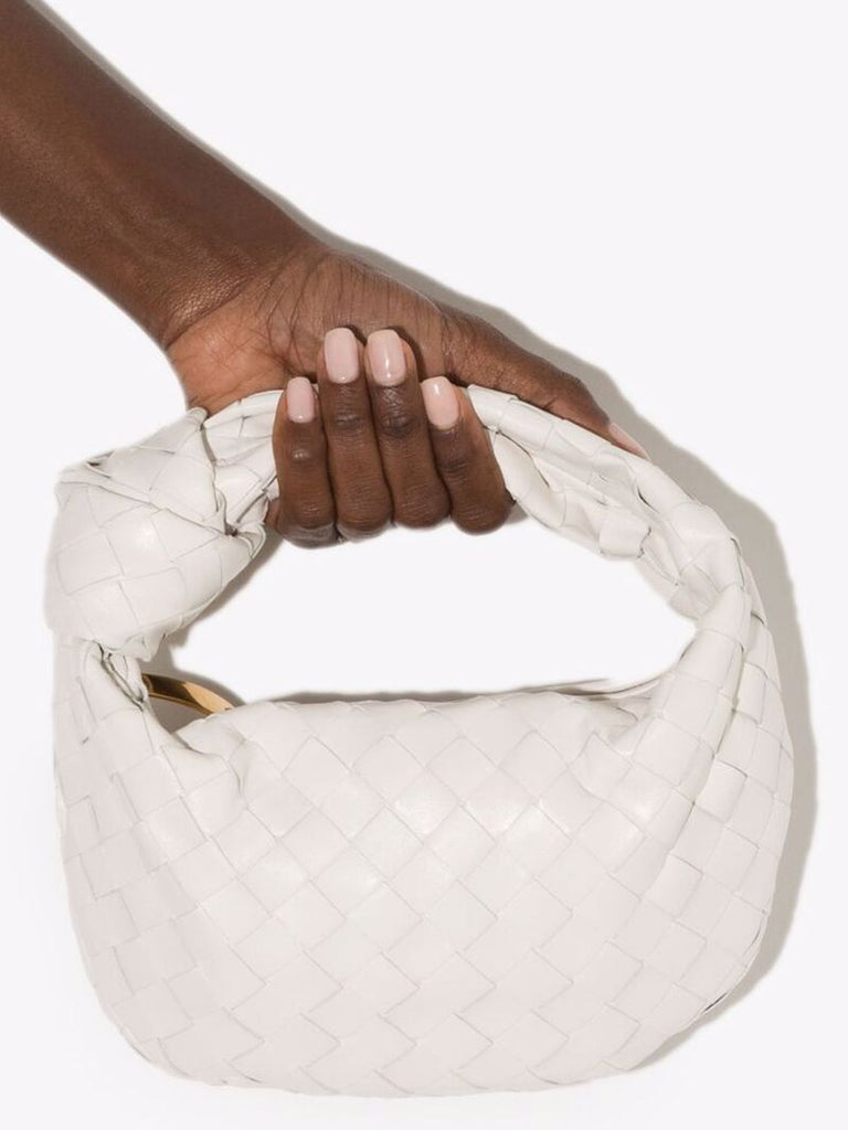 White the Mini Jodie Leather Clutch Bag