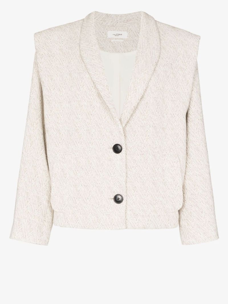 Neutral Drogo Single-breasted Herringbone Jacket