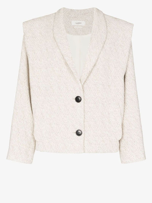 Neutral Drogo Single-breasted Herringbone Jacket
