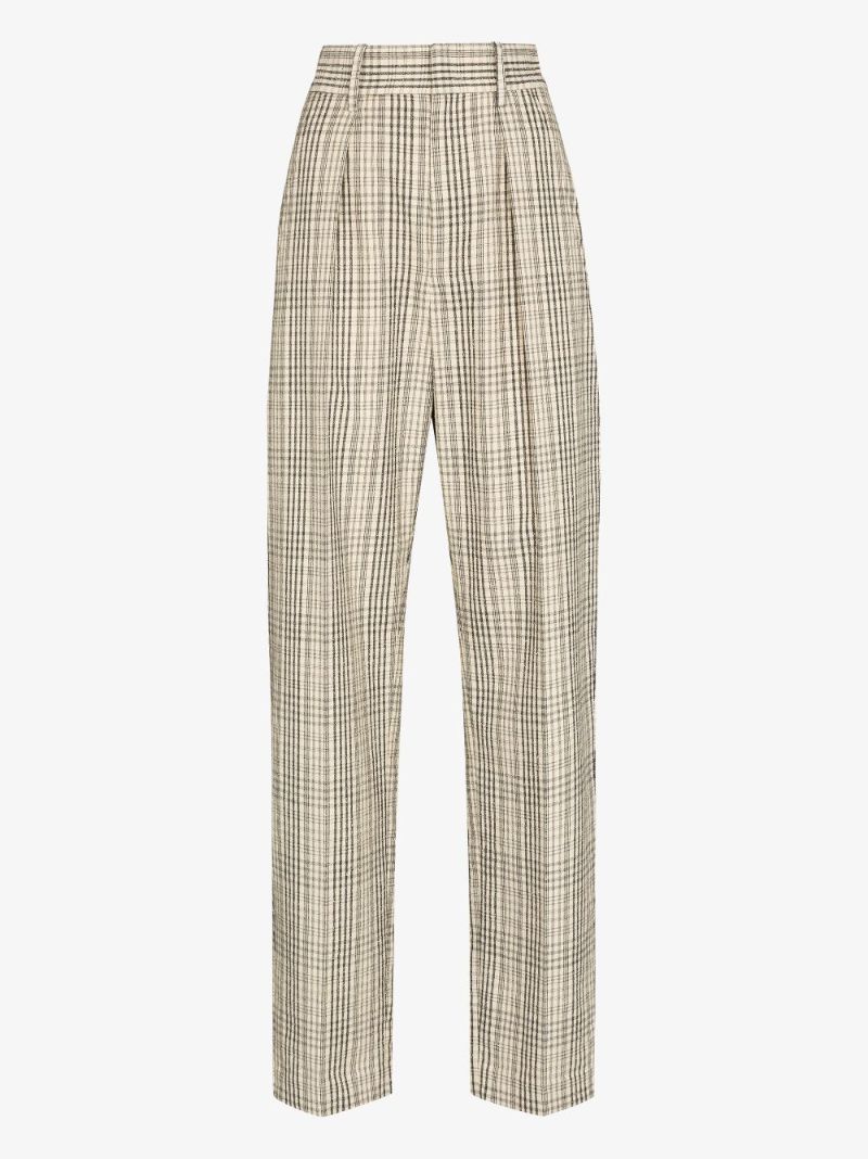 Miro Wide Leg Checked Trousers