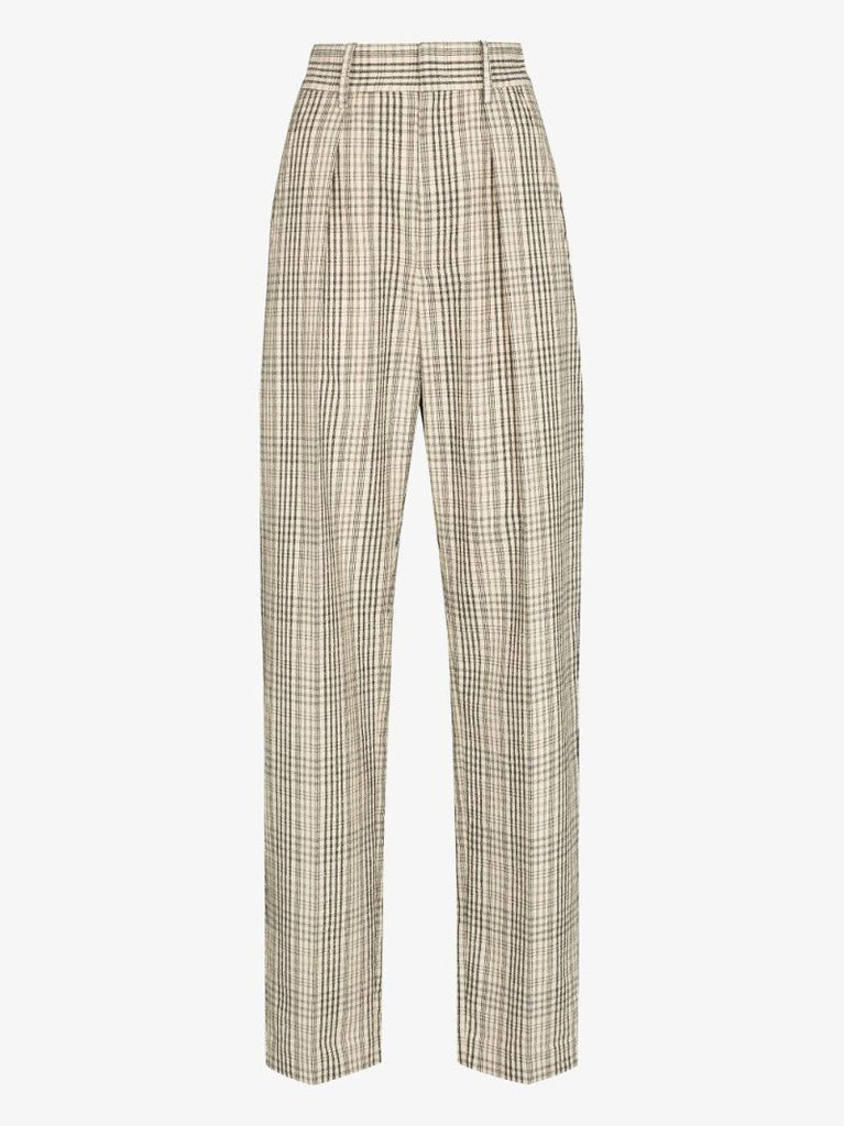 Miro Wide Leg Checked Trousers