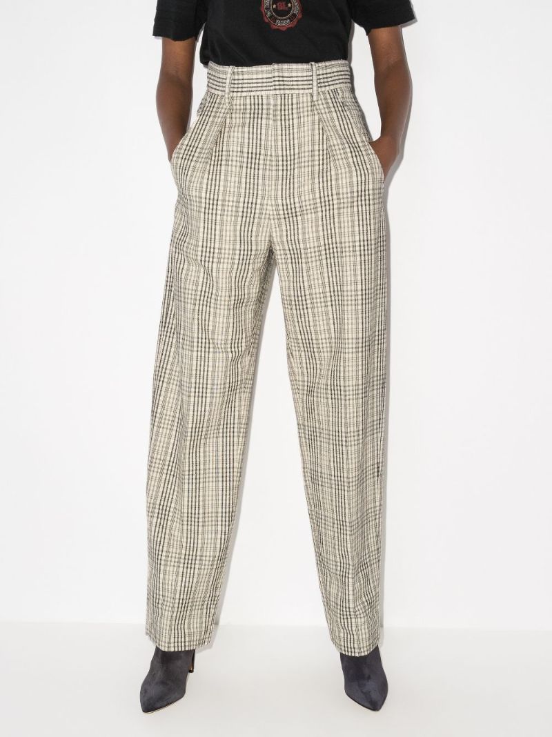 Miro Wide Leg Checked Trousers