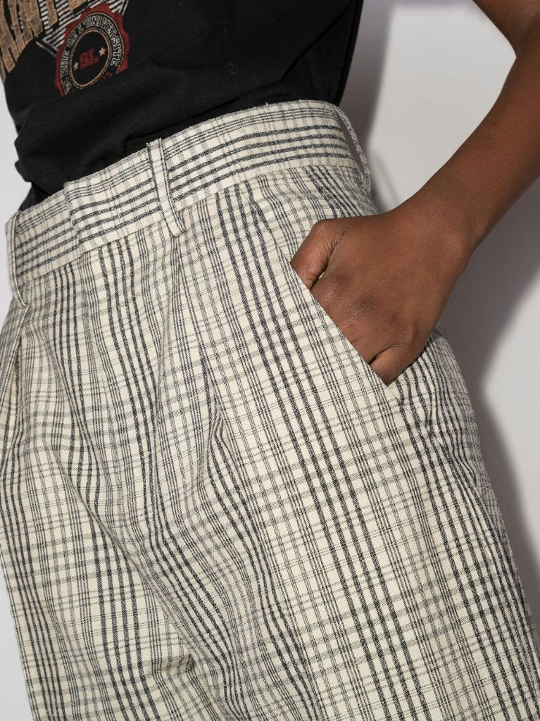 Miro Wide Leg Checked Trousers