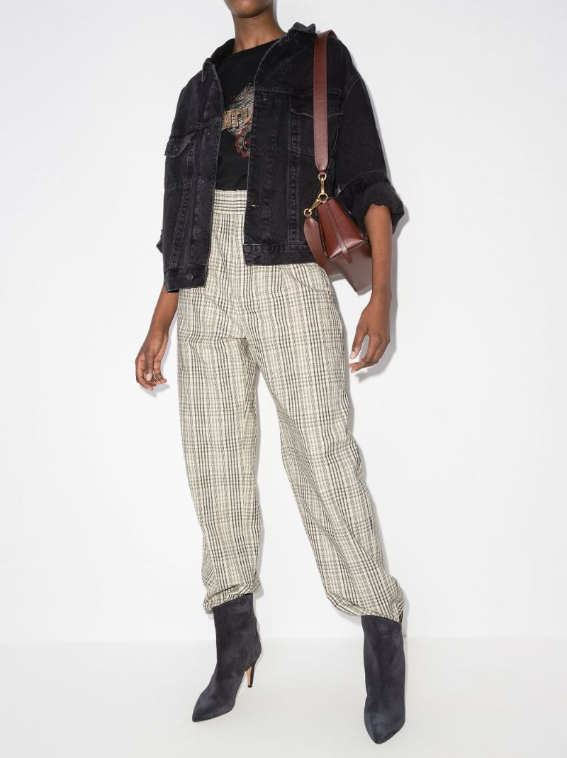 Miro Wide Leg Checked Trousers
