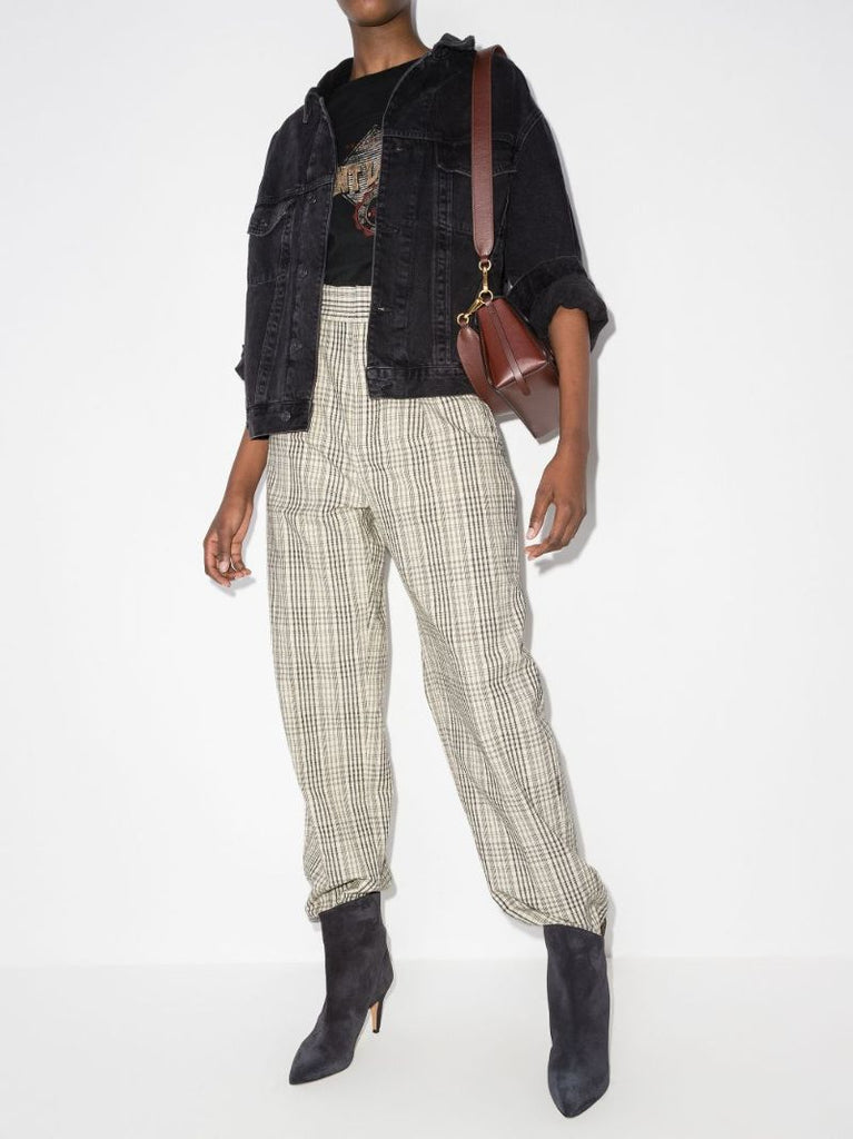 Miro Wide Leg Checked Trousers