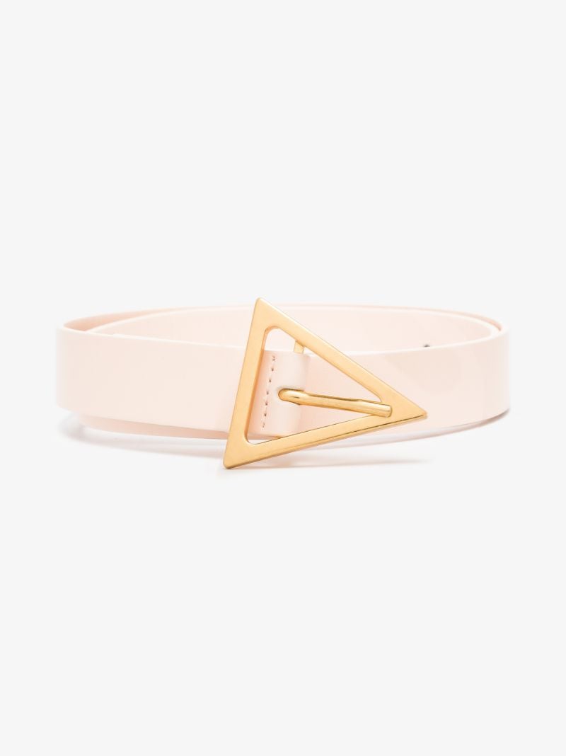 White Triangle Leather Belt