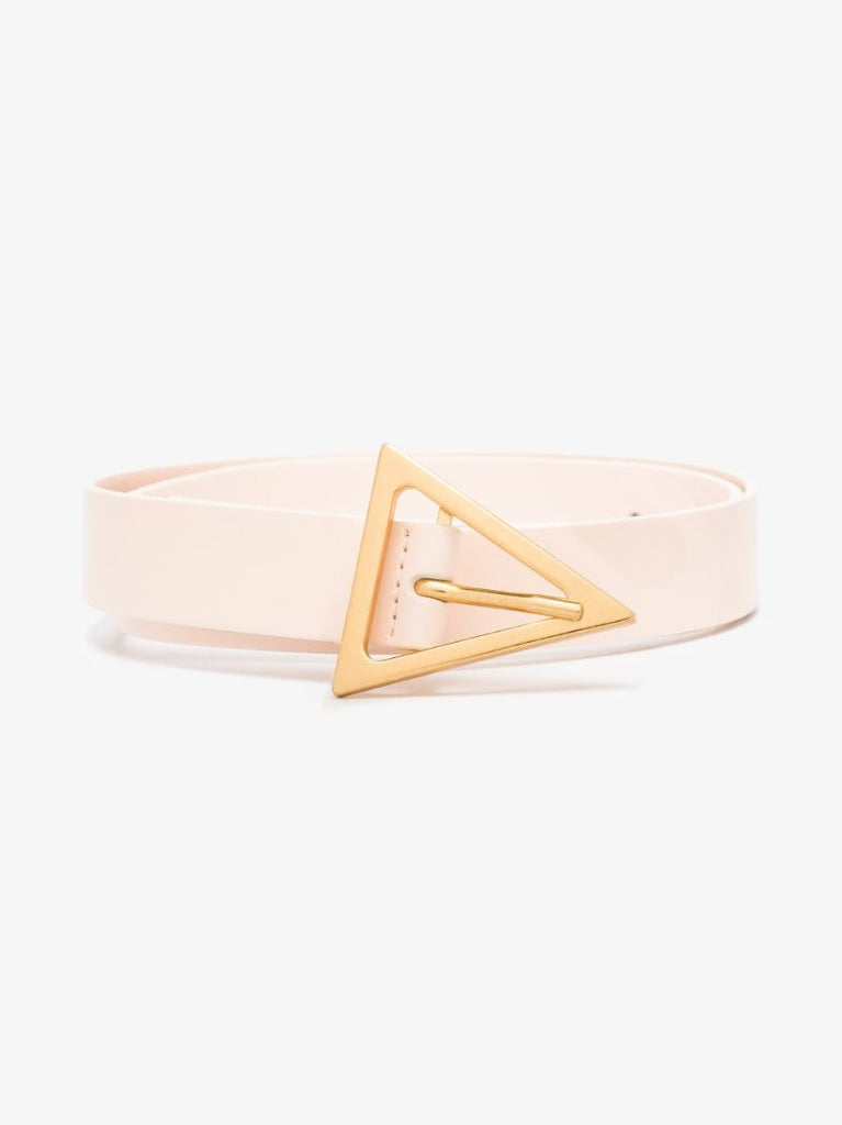 White Triangle Leather Belt