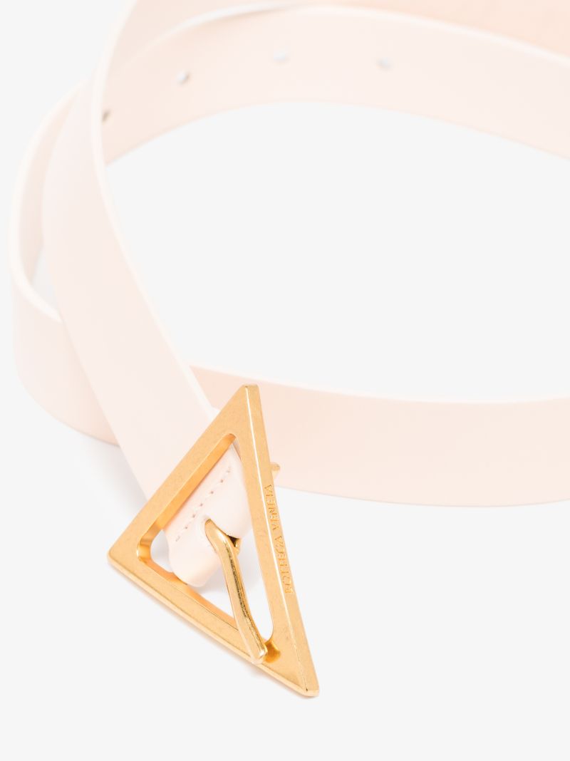 White Triangle Leather Belt