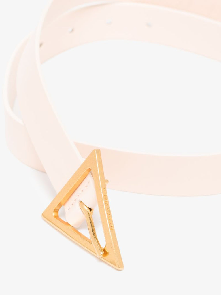 White Triangle Leather Belt