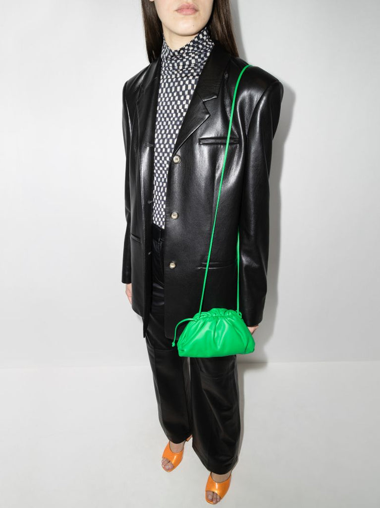Green the Mini Pouch Leather Clutch Bag
