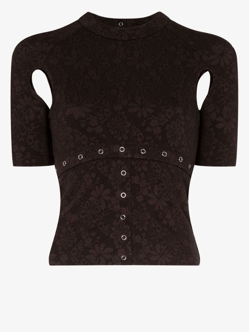 Undone Cutout Jacquard Top