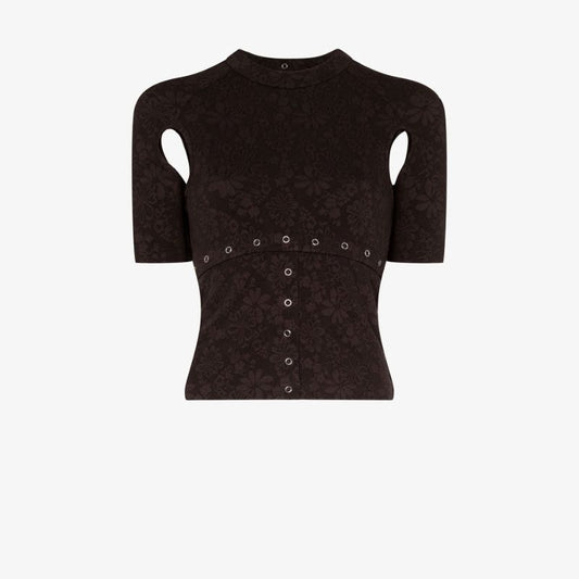 Undone Cutout Jacquard Top